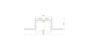 LUMINESDesign+ akin infälld LED-profil Light Ivory RAL 1015 2 m small 1