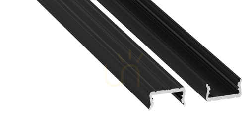 Kontrollera LUMINES LED-profil atom typ svart anodiserad 1 m