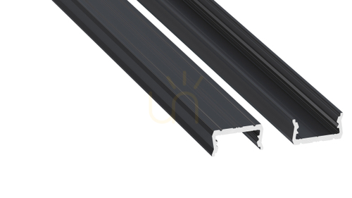 Kontrollera LUMINES LED-profil typ atom Rock Antracit lackad 1 m