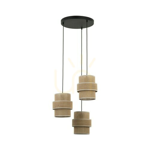 Kontrollera Calisto hängande lampa i jute 3 cirklar