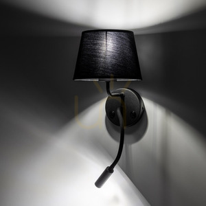 Maja Svart Vägglampa 2 E27 + G9 small 2