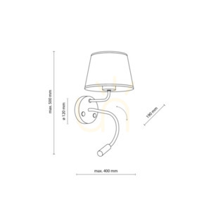 Maja Svart Vägglampa 2 E27 + G9 small 7