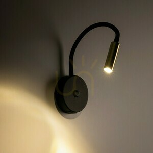 Lagos Svart/Guld Vägglampa 1 Usb small 1