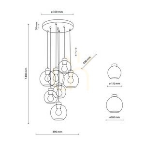 Cubus Graphite Taklampa 7 Cirkel. small 7
