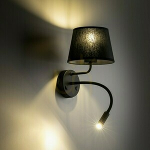Maja Svart Vägglampa 2 E27+ G9 + Usb small 1