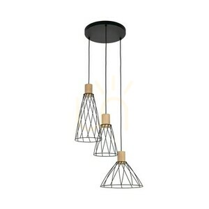 Modesto Wood Pine Pendel Lampa 3 Cirkel small 1