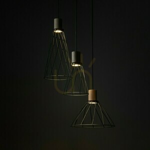Modesto Wood Pine Pendel Lampa 3 Cirkel small 2