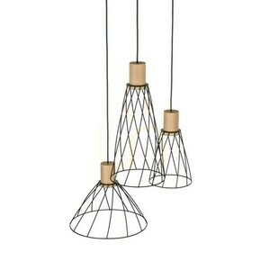 Modesto Wood Pine Pendel Lampa 3 Cirkel small 4