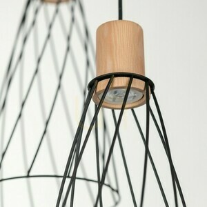 Modesto Wood Pine Pendel Lampa 3 Cirkel small 5