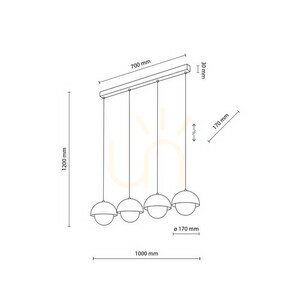 Bono Ockra taklampa 4 Strip. small 9