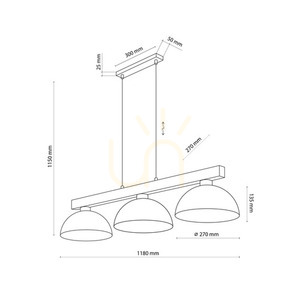 Oslo Sabia taklampa 3 Xe27 small 7