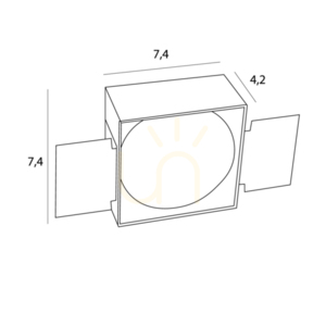 Infälld takarmatur Max Light SPILIO vit aluminium 7,4 cm H190.04 small 2