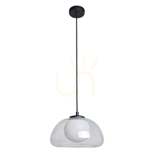 Kontrollera Italux Ainale taklampa svart G9 glas 24,5 cm PND-54637-1-BK-CL