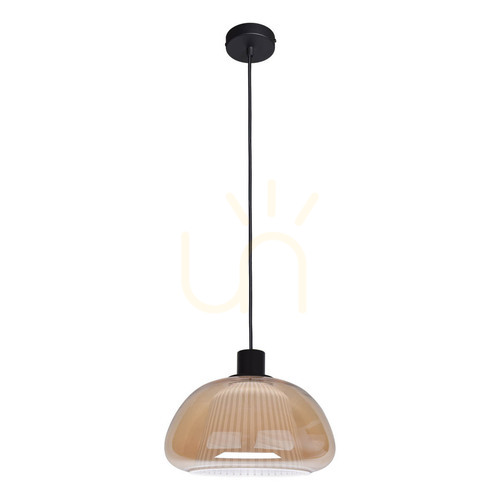 Kontrollera Italux Pendellampa Svart Amber Glas E27 PND-84638-BK-AMB