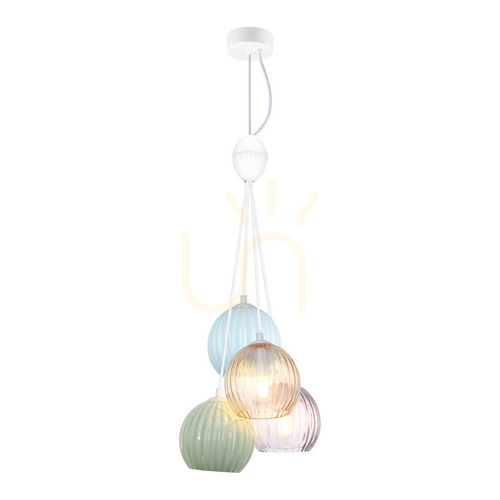 Kontrollera Pendellampa Italux Vit Glas Keramik 4-arm E14 PND-94794-4B-MLTI