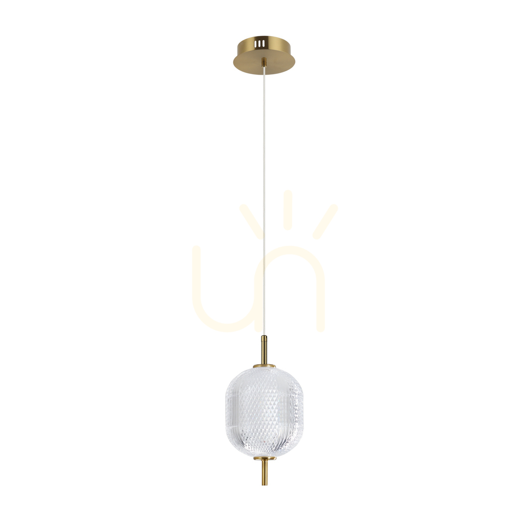 Kontrollera Pendellampa Italux Corado LED 8W 3000K guld transparent PND-81438-1A-GD Pendellampa Italux Corado LED 8W 3000K guld transparent PND-81438-1A-GD