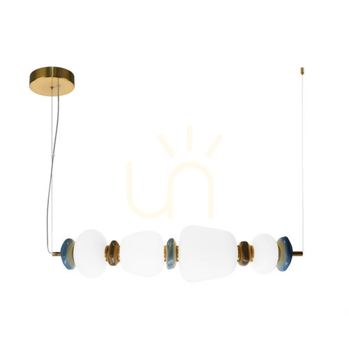 Kontrollera Pendellampa Italux Evans LED 22W guld 3000K glas keramik PND-94981-4A-GD