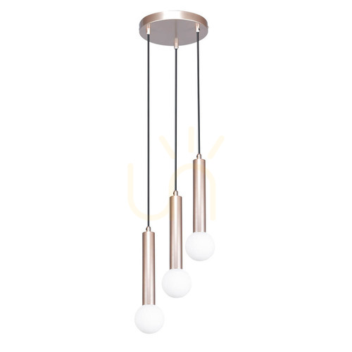 Kontrollera Italux Filano 3-armad takpendel G9 brun glas 20 cm PND-33574-3-CF