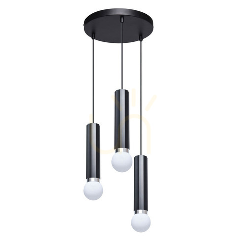 Kontrollera Italux Taklampa svart 3-arm E27 metall PND-33849-3R-BK