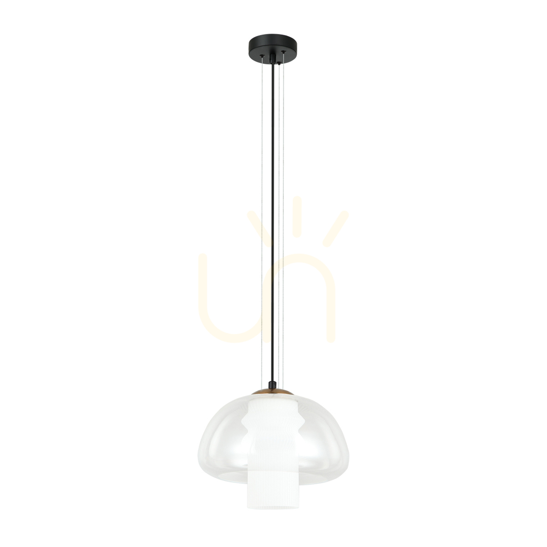 Kontrollera Pendellampa Italux svart glas metall E27 PND-61001B-BK Pendellampa Italux svart glas metall E27 PND-61001B-BK