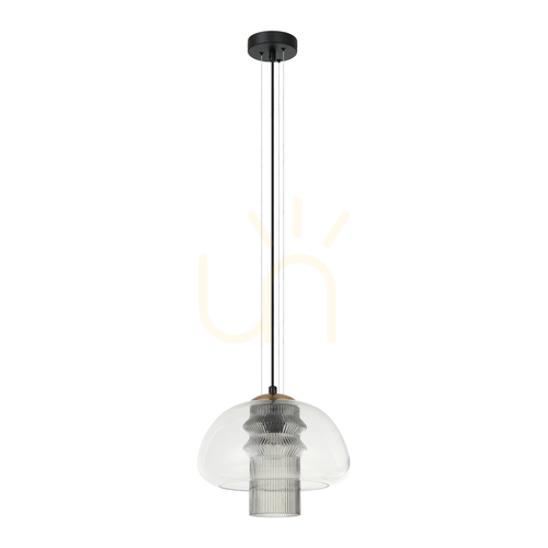 Kontrollera Italux Pendellampa Svart Glas E27 PND-61001C-BK
