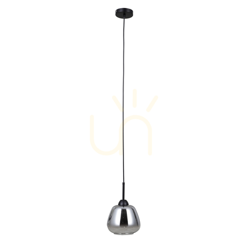 Kontrollera Italux Felis svart rökglas pendellampa E27 PND-40824-1-BK