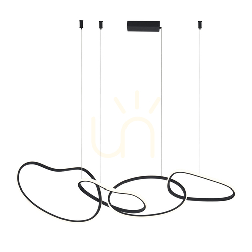 Kontrollera Italux Pendellampa Svart LED 4-ljus 60W 5300lm PND-22412-S4-BK