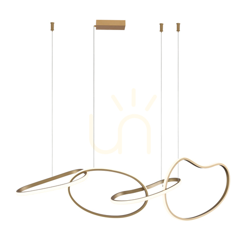 Kontrollera Italux Fonte LED-pendellampa, guldfärgad, 4 ljuskällor PND-22412-S4-GD