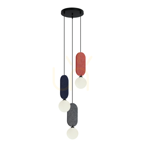 Kontrollera Italux Lorenzo flerfärgad pendellampa 3×G9 30 cm PND-59815A-3-MLTI