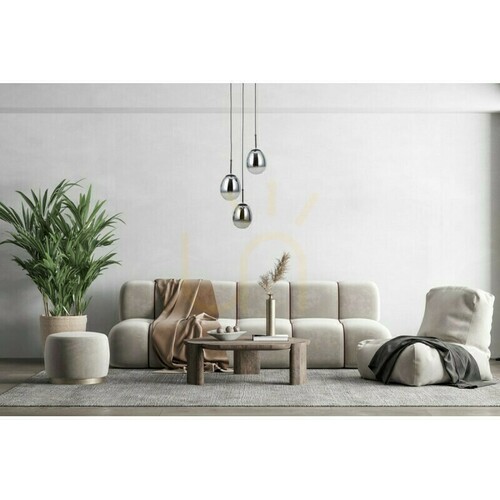 Kontrollera Italux Meolo takpendel, svart, rökglas, 3×E14, PND-40825-3-BK