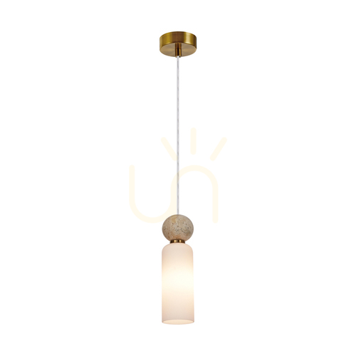 Kontrollera Pendellampa Italux Santos G9 Guld Opal Glas 8 cm PND-95331-1-BRSS