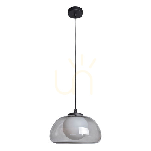 Kontrollera Italux hängande taklampa G9 svart rökt glas Ø24,5 cm PND-54637-1-BK-SG