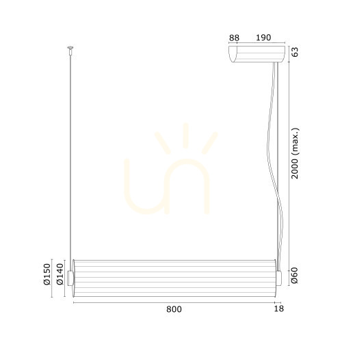 Kontrollera Pendellampa ARGON Hampton transparent LED 8628