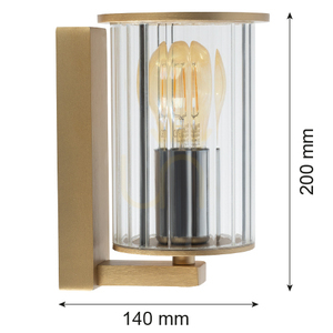 Vägglampa ARGON Norfolk 8752 transparent guld IP44 E27 small 4