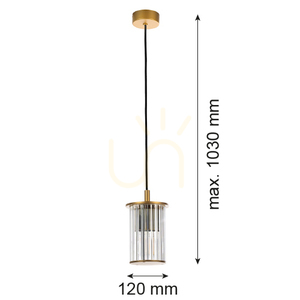 Pendant Light ARGON Norfolk Transparent Guld IP44 8755 small 4