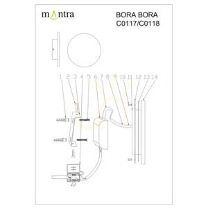 Vit LED-vägg- och taklampa Mantra BORA BORA C0117, 27 cm, 16 W, 3000 K small 5