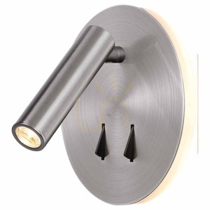 Mantra CAYMAN 6081 LED-vägglampa för läsning satinmatt nickel 3+6 W 3000 K small 0