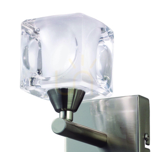 Mantra CUADRAX 0004029 vägglampa, satinerad nickel och glas, 1 × G9 small 0
