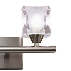 Mantra CUADRAX 0004030 vägglampa, 2 × G9 med 2,5 W LED-lampor, satinnickel och glas, 20 × 15 cm small 0