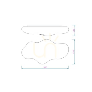Mantra EOS 1881 vit plafond 90 cm 6×E27 small 8
