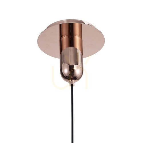 Kontrollera Mantra JARRAS 6196 pendellampa – kopparfinish, glas, E27, Ø17,5 cm
