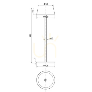 Mantra K4 7987 uppladdningsbar bordslampa Corten LED 3000 K small 6