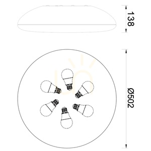 Mantra KAZZ 8136 takplafond med trädekor 50 cm 6×E27 small 4
