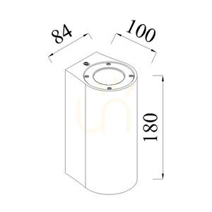 Mantra LEVI 7180 vägglampa för utomhusbruk, vit betong, 2×GU10 small 6