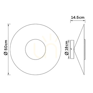 Mantra ORION 8128 vit-svart LED-vägglampa 50 cm 24 W 3000 K small 7