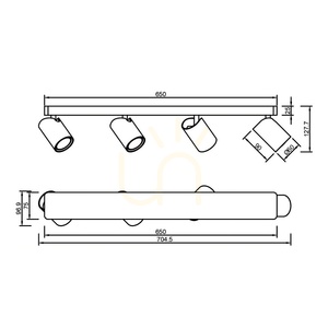 Mantra SAL 6710 takspotlight, 4 × GU10, mattsvart small 5