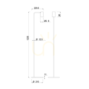 Mantra SAL 8493 golvlampa i guld och svart, 1×GU10, 123,5 cm small 5