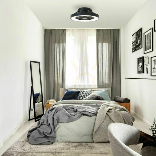 Kontrollera Mantra TIBET MINI 7805 svart LED-plafond med fläkt, 53 cm