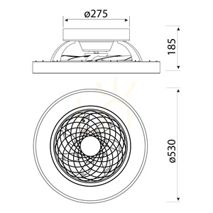 Mantra TIBET MINI 7805 svart LED-plafond med fläkt, 53 cm small 8