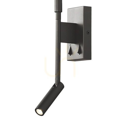 Kontrollera Vägglampa Mantra TORCH 6703 matt svart aluminium 3000 K IP20